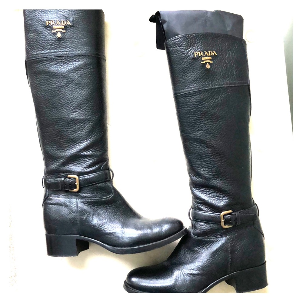 Prada Black Heeled Boots